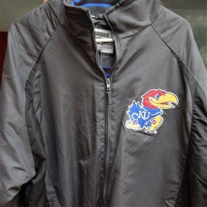 NWT Jacket Men XL Kansas Jayhawks Grey Blue Fleece Official Collegiate